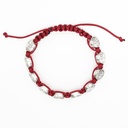 Blessed Mother Plastic Pearl Heart Shaped Catholic Rosary Bracelet - Mama Mary Miraculous - Red Rose - Artesano