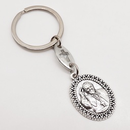 Devotional Silver Metal Catholic Keychain - Pope Francis - Artesano