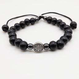 Benedictine Wood Catholic Cord Bracelet - St Benedict - Artesano