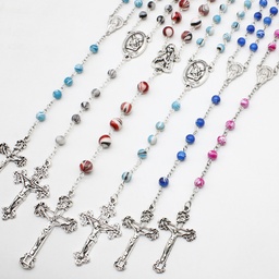 Enlightening Swirl Plastic Catholic Rosary - Mama Mary Miraculous, Divine Mercy, St Michael - Artesano