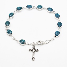 Maternal Silver Metal Catholic Matching Rosary and Bracelet - Mama Mary Miraculous - Artesano